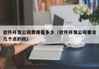 軟件開發(fā)公司費(fèi)用是多少（軟件開發(fā)公司要交幾個點的稅）