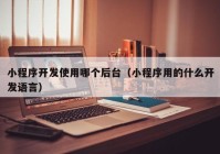 小程序開發(fā)使用哪個(gè)后臺（小程序用的什么開發(fā)語言）