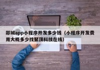 郯城app小程序開(kāi)發(fā)多少錢（小程序開(kāi)發(fā)費(fèi)用大概多少找聚頂科技在線）