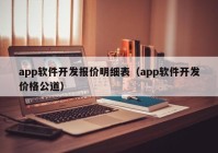app軟件開(kāi)發(fā)報(bào)價(jià)明細(xì)表（app軟件開(kāi)發(fā)價(jià)格公道）